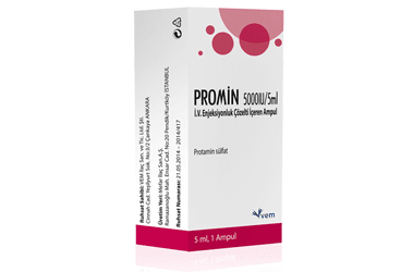 PROMIN 5000IU/5ML I.V ENJEKSIYONLUK COZELTI ICEREN 1 AMPUL